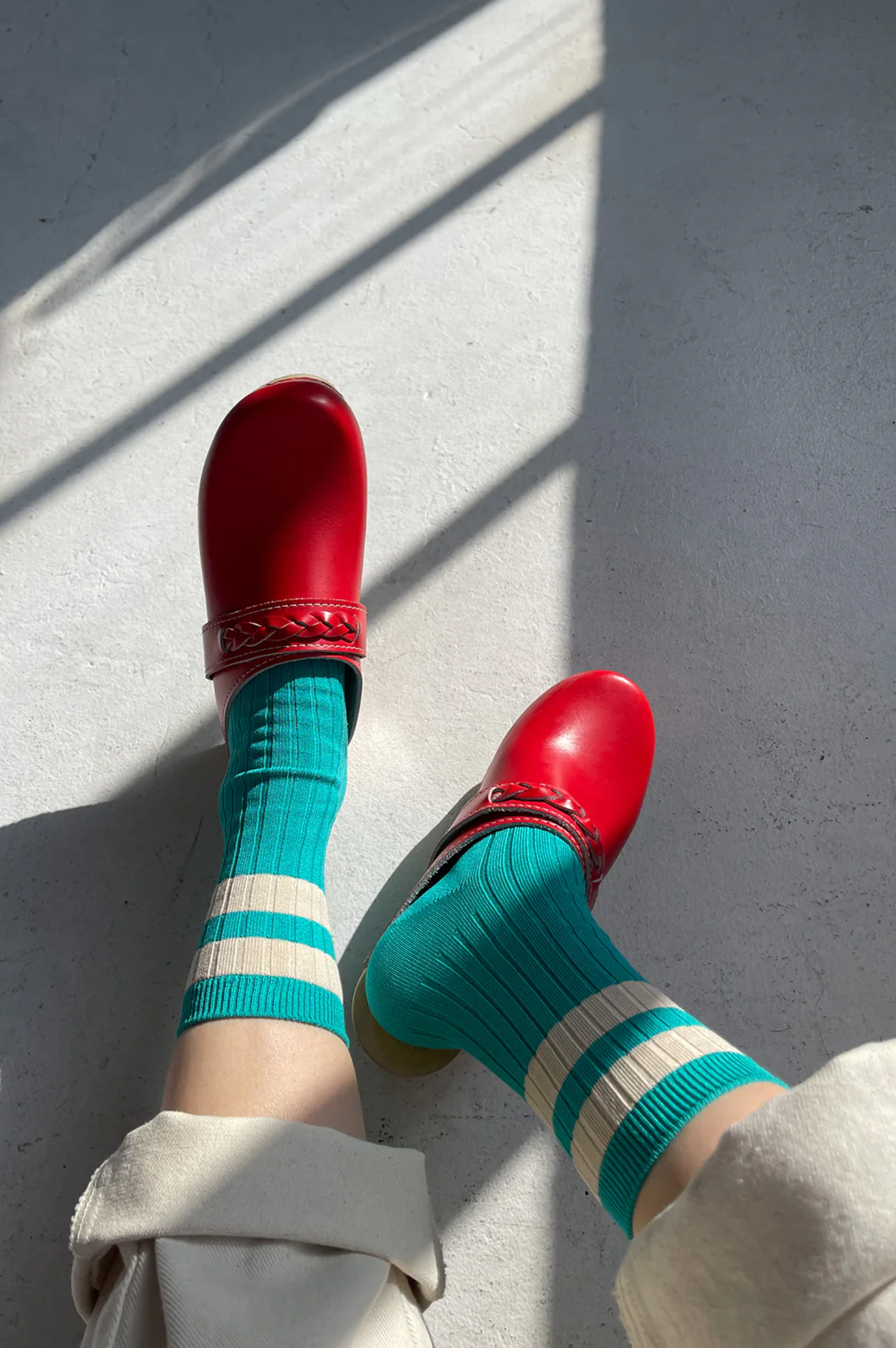 Le Bon Shoppe Her Varsity Jade Socks