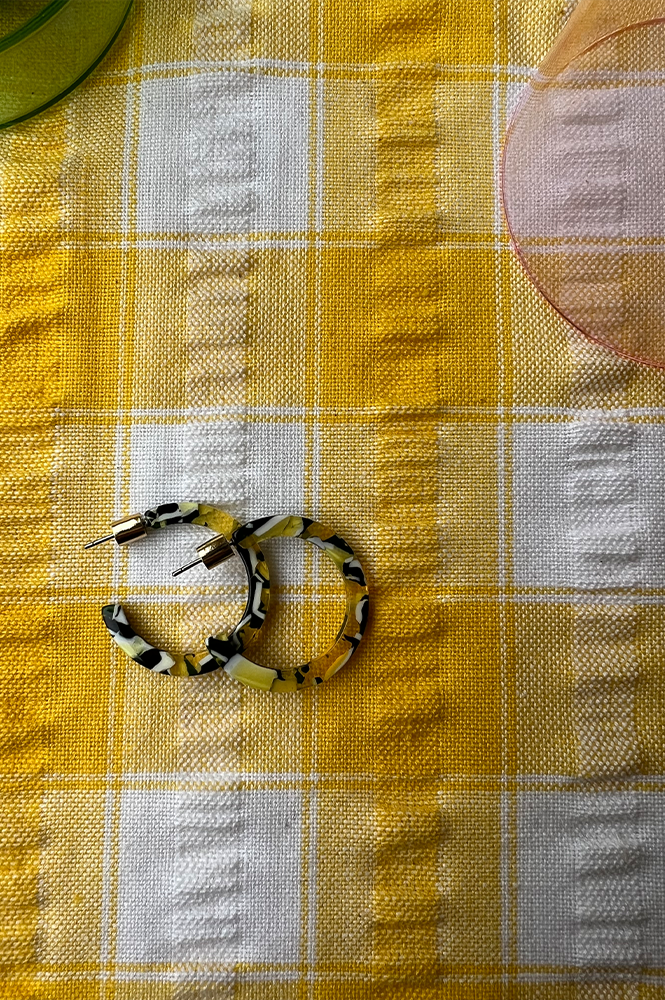 B.M.L Isla Resin Hoop Yellow Earrings