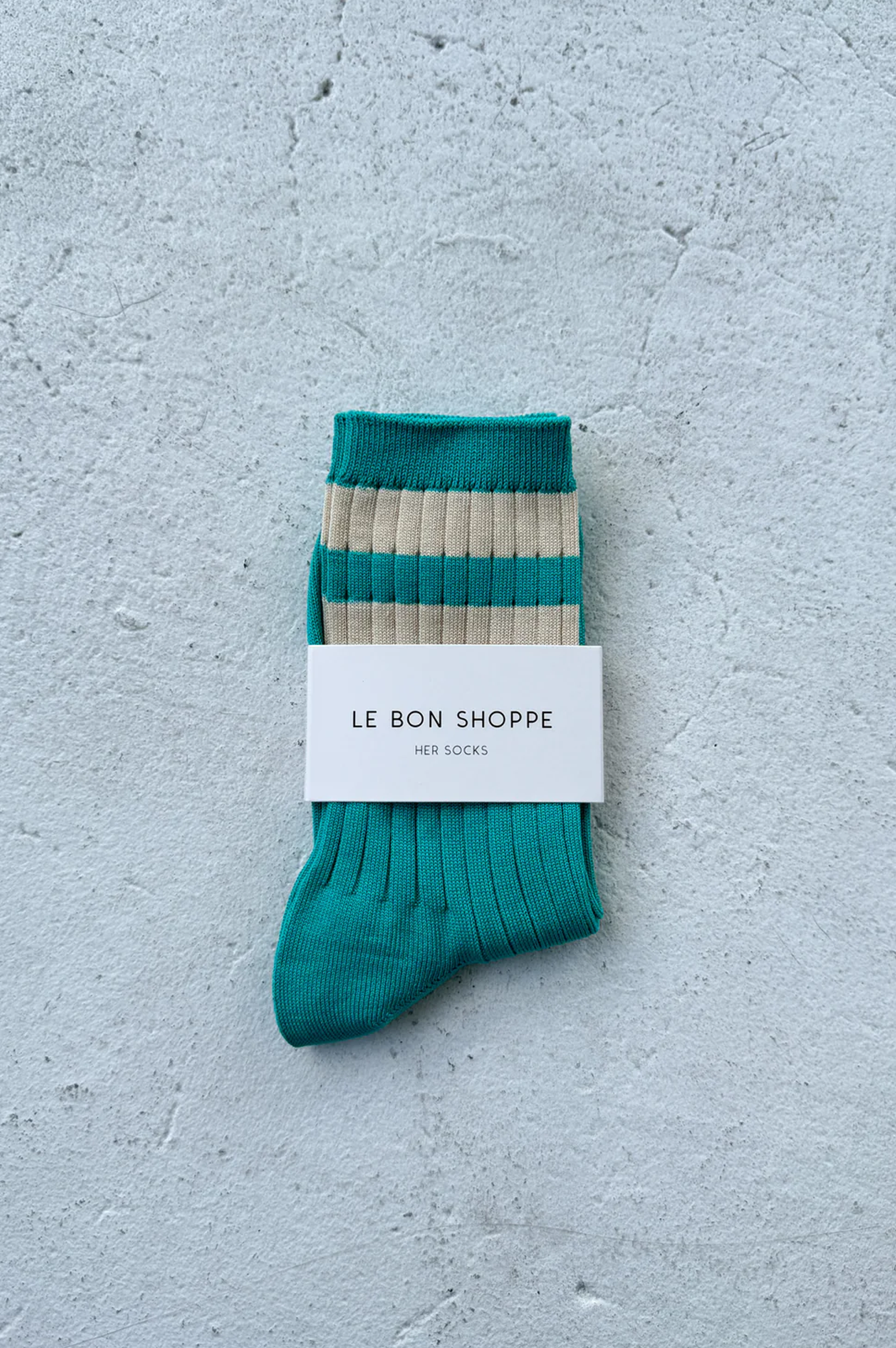 Le Bon Shoppe Her Varsity Jade Socks