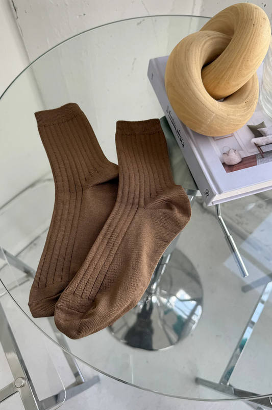 Le Bon Shoppe Her Dark Tan Socks