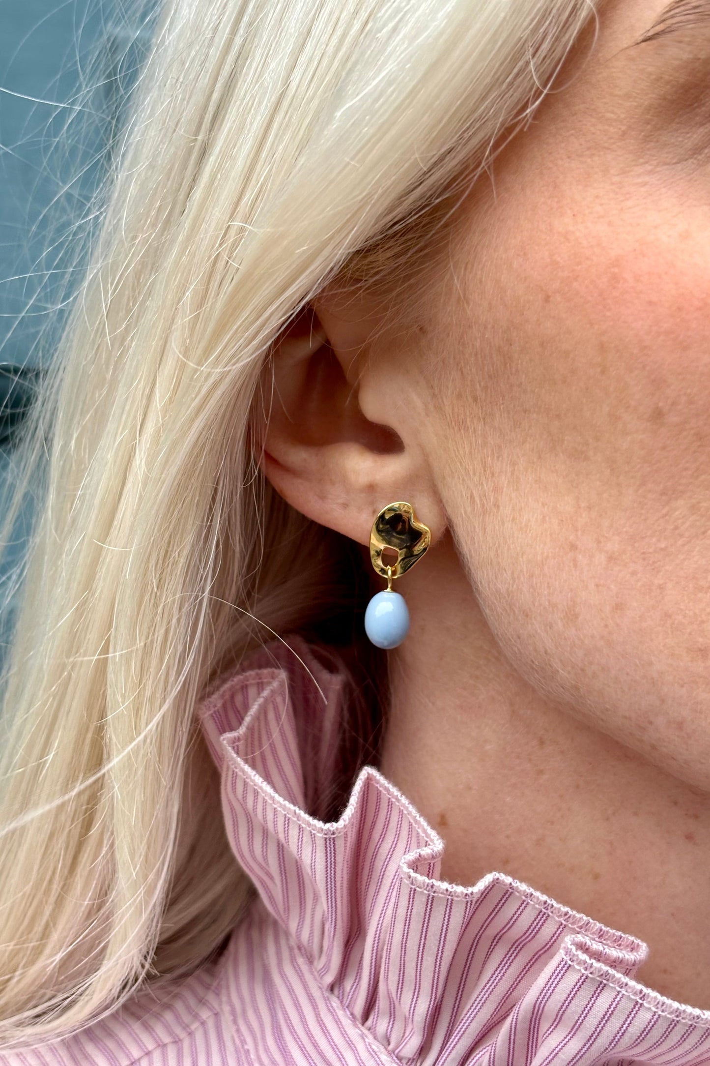 Enamel Copenhagen Aida Steel Blue Earrings