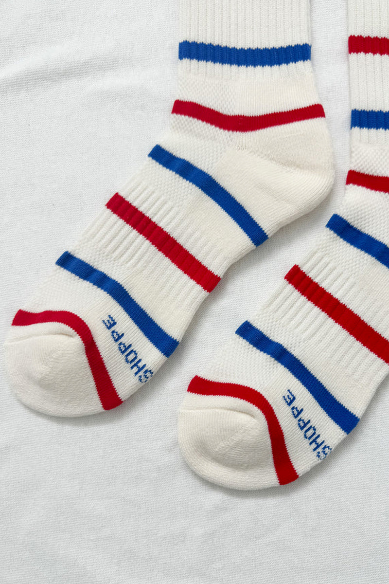 Le Bon Shoppe Boyfriend Red and Blue Striped Socks