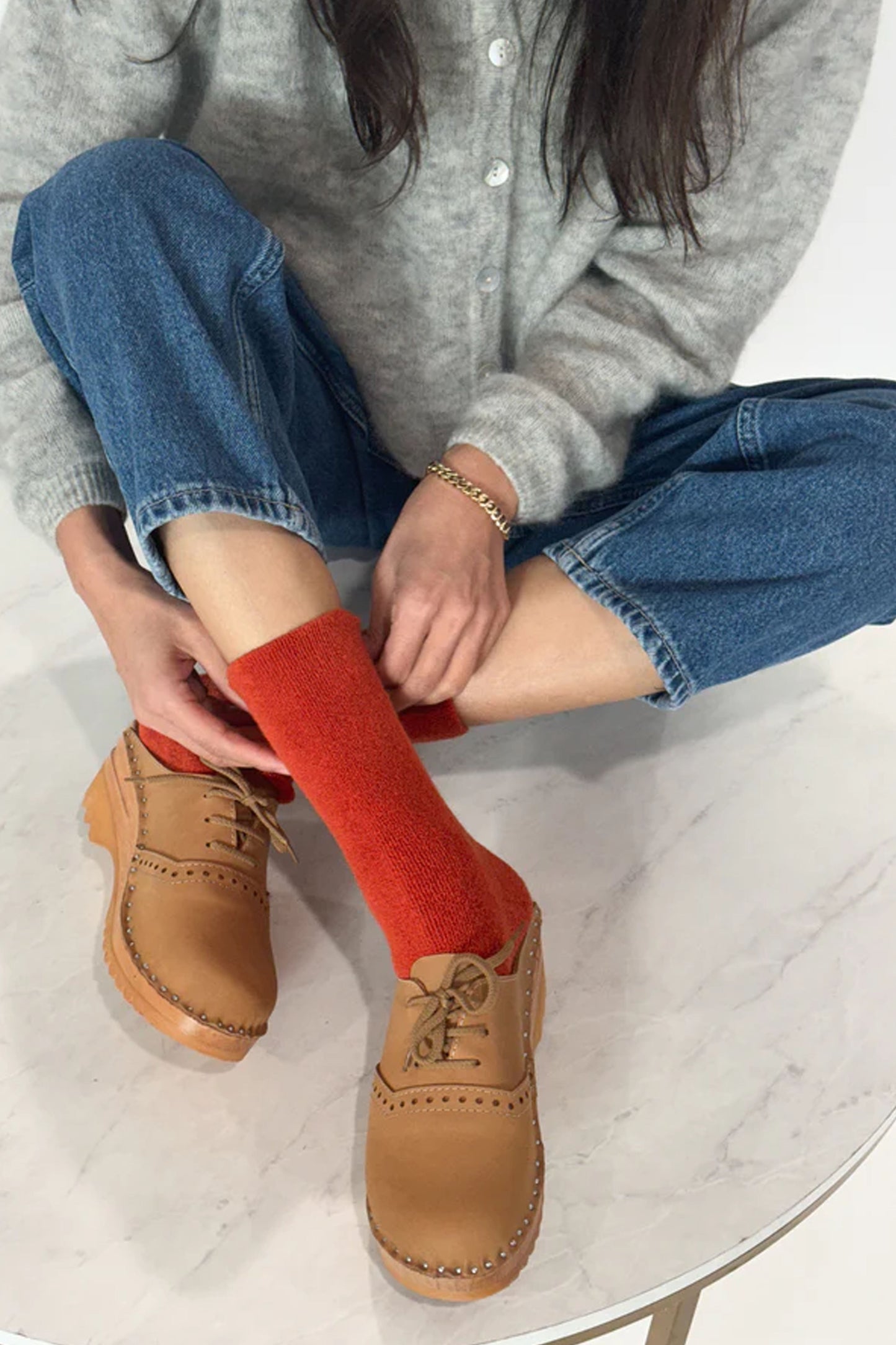 Le Bon Shoppe Cloud Burnt Orange Socks