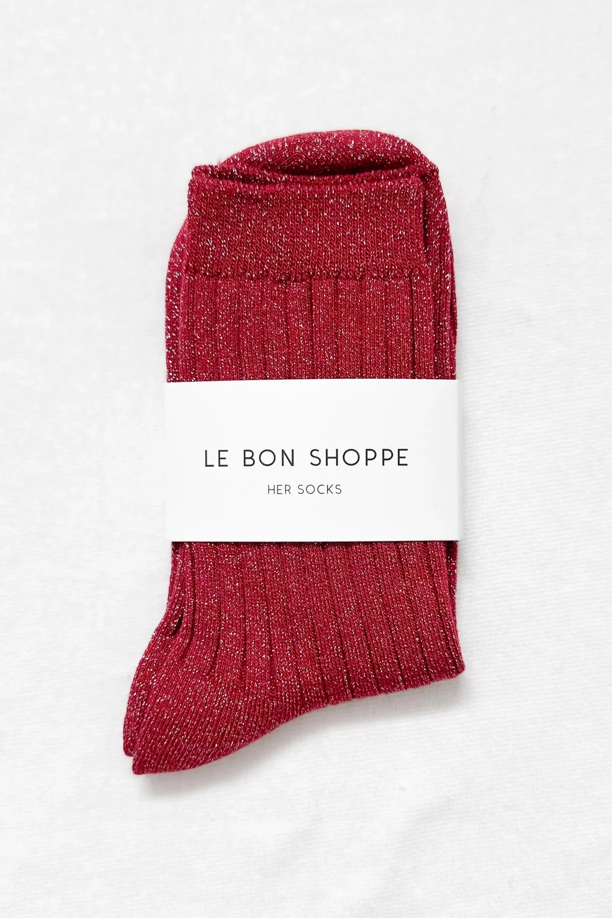 Le Bon Shoppe Her Carmine Glitter Socks