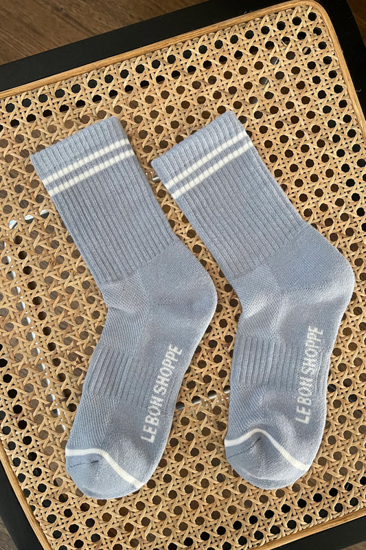 Le Bon Shoppe Boyfriend Blue Grey Socks