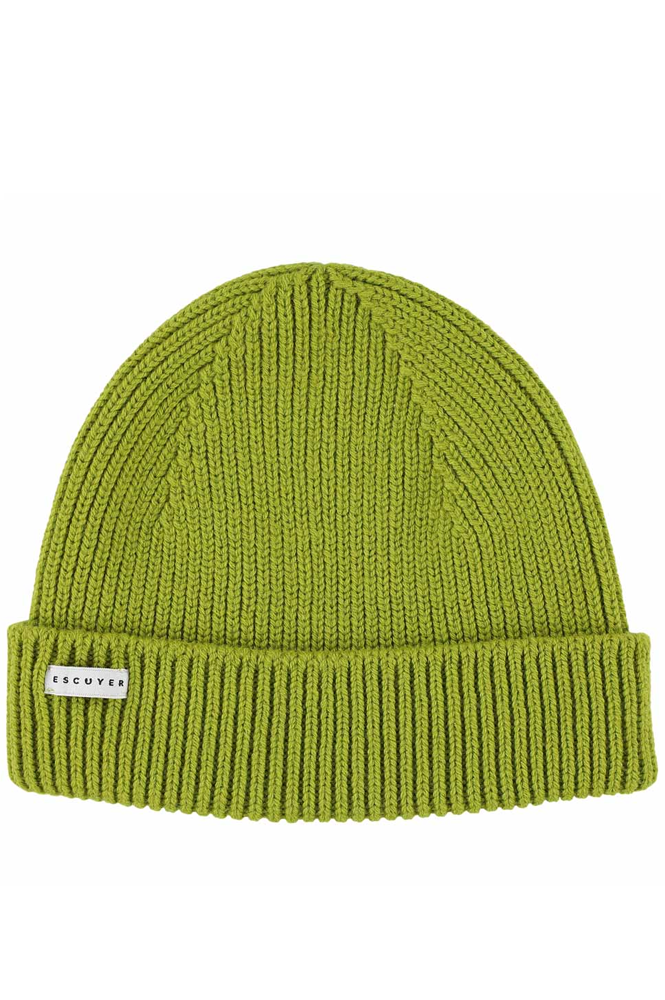 Escuyer Ribbed Merino Bright Green Beanie