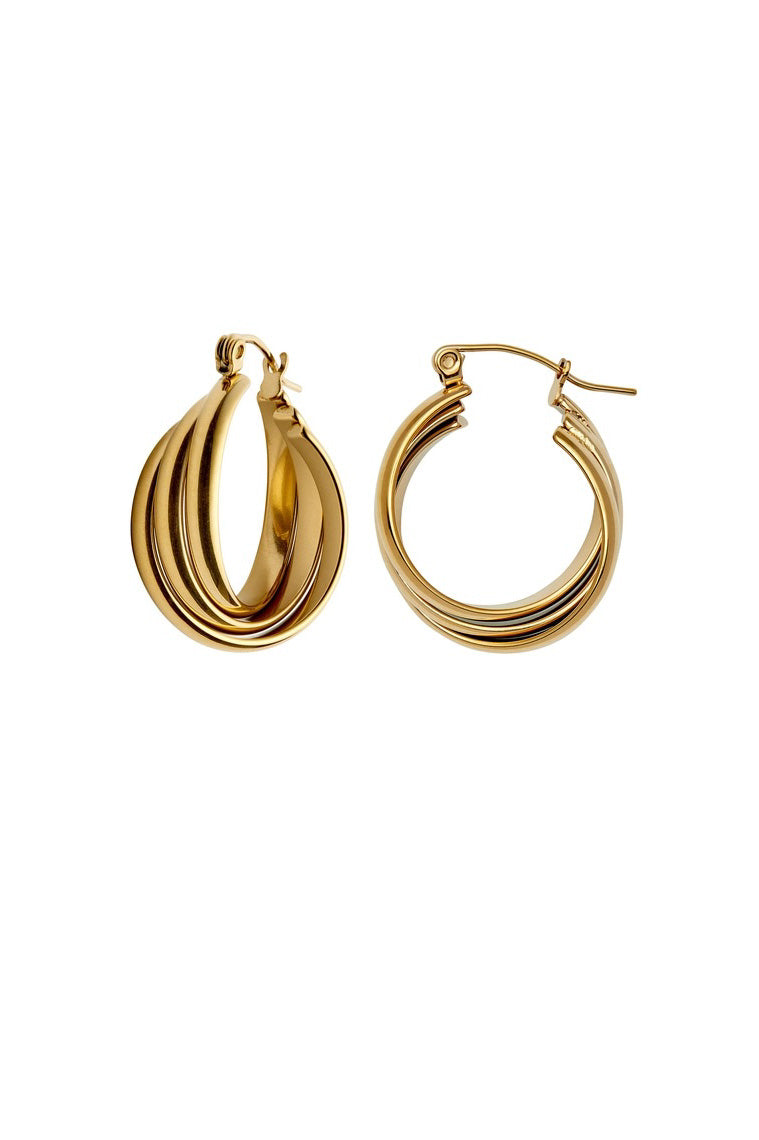 Nordic Muse Triple Entwine Hoop Earrings