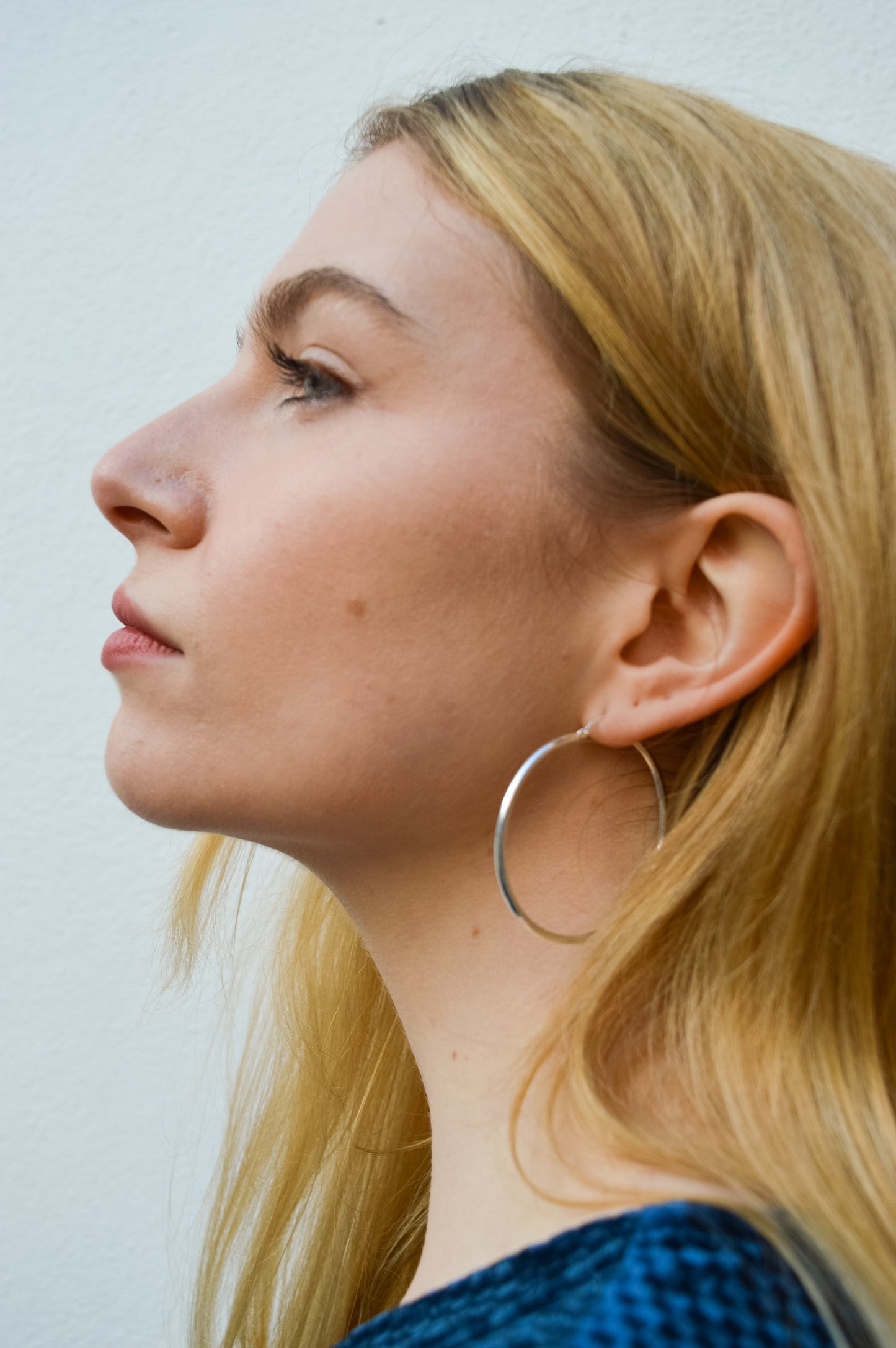 LBJ Plain 40mm Silver Hoop Earrings