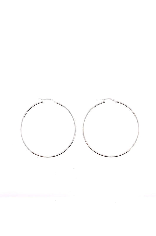 LBJ Plain 40mm Silver Hoop Earrings