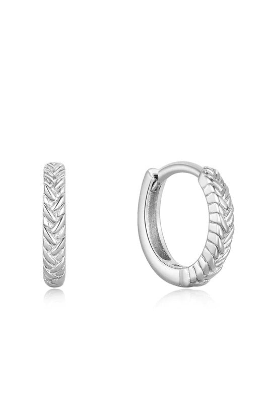 Ania Haie Silver Rope Huggie Hoop Earrings