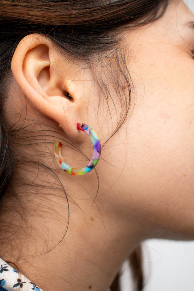 B.M.L Isla Resin Hoop Multi Earrings